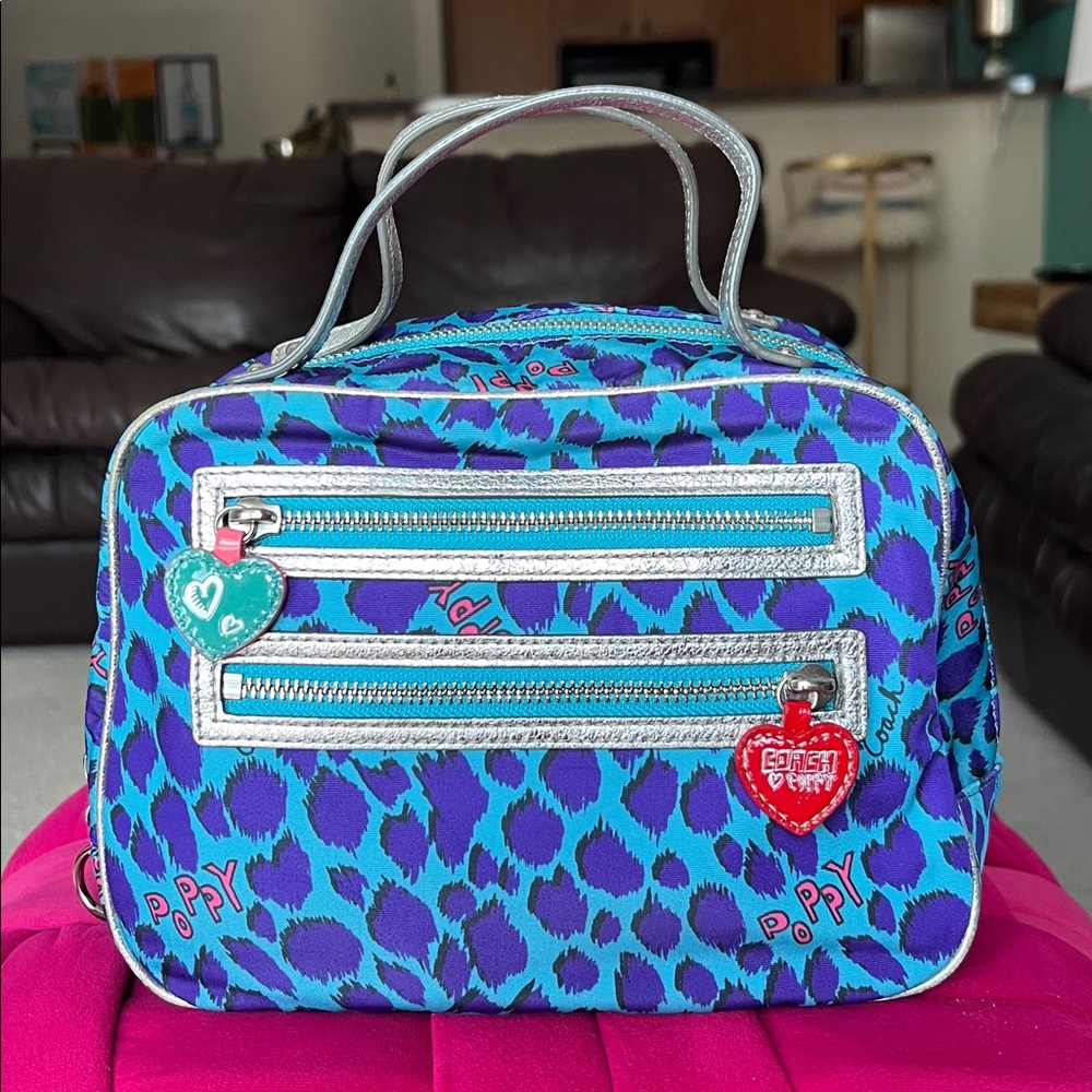 Coach Poppy Ocelot Cosmetic Case-Like New - Picture 2 of 16